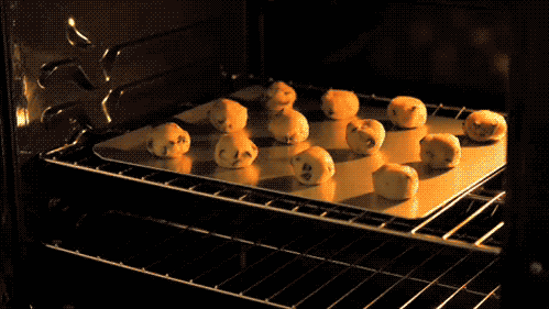 Animated image of cookies baking in oven