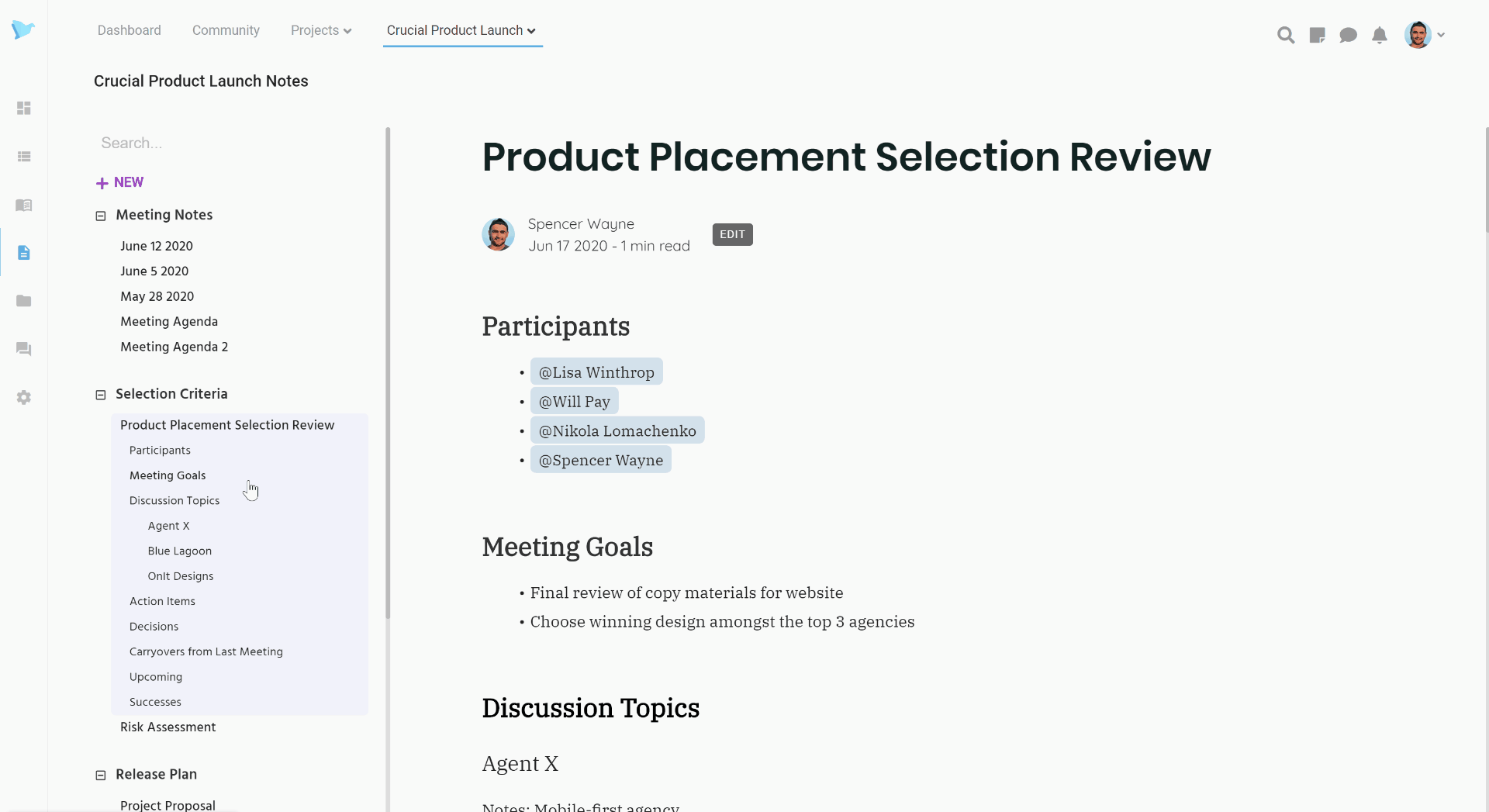 Animated image demonstrating Notes features