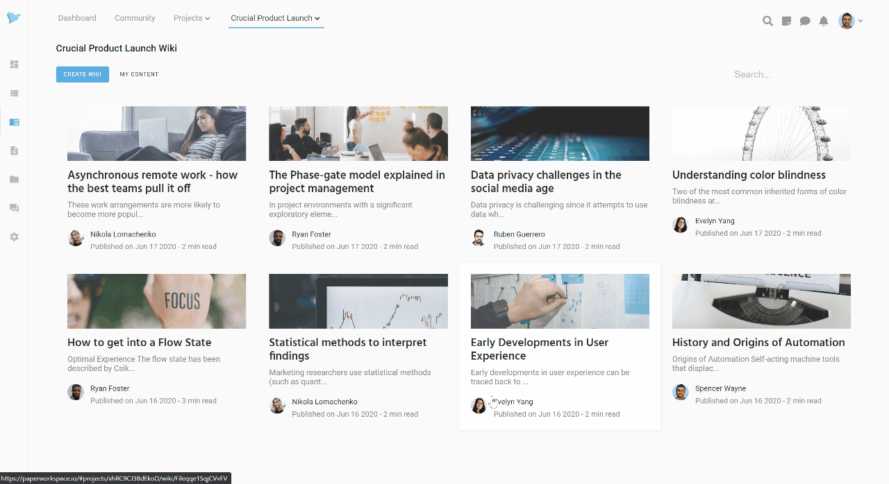 Animated image demonstrating Wiki capabilities